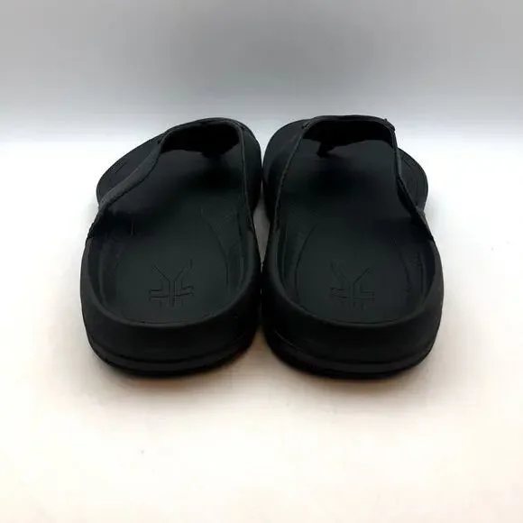 Kuru Mens KALA Flip Flop Sandals Size 12 Jet Black Leather NIB - Picture 7 of 9